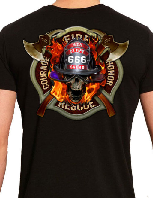 Men Of Fire 666 Squad Firefighter Shirt