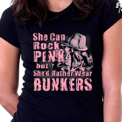 Pink Bunkers Womens Firefighter Shirt