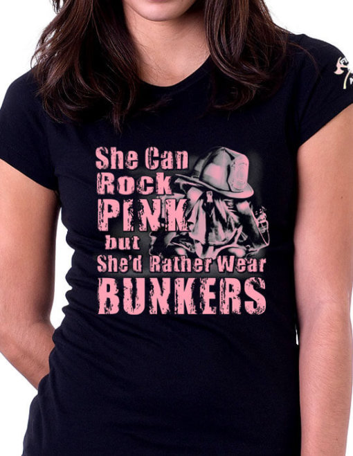 Pink Bunkers Womens Firefighter Shirt