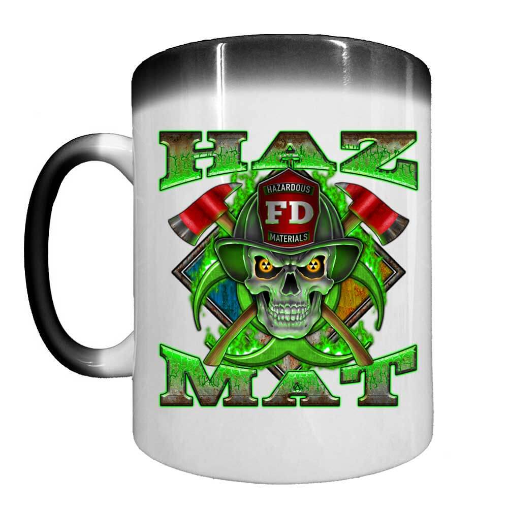 Hazmat Hazardous Materials Firefighter Heat-Activated 15 oz Ceramic Custom Coffee Mug