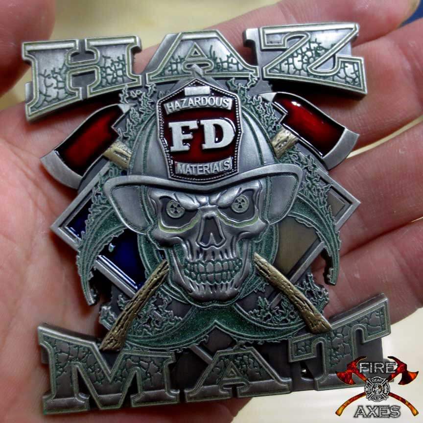 Hazmat Hazardous Materials Firefighter Glow In Dark Magnum Coin
