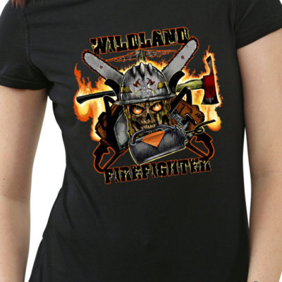 Drip Torch Wildland Womens Firefighter Shirt by Fire and Axes