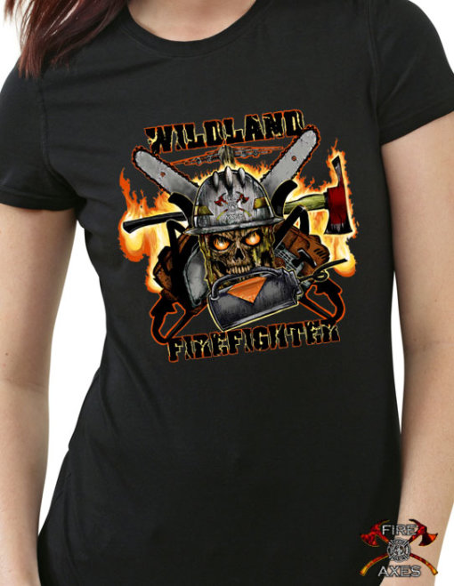 Drip Torch Wildland Womens Firefighter Shirt by Fire and Axes