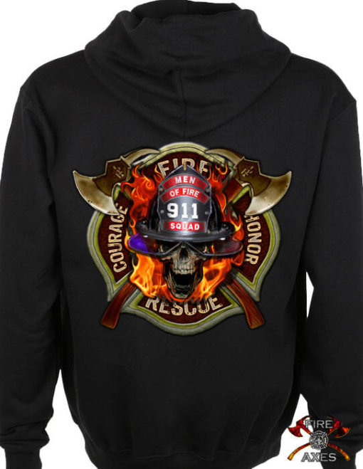 Men Of Fire 911 Squad Firefighter Hoodie