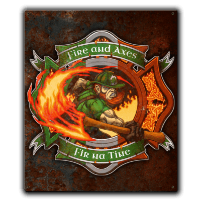 Fir Na Tine Men of Fire Irish Firefighter Custom 12 x 15 Inch Vintage Sign