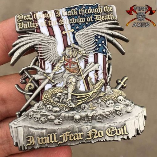 Psalms 23:4 Fear No Evil Firefighter Coin