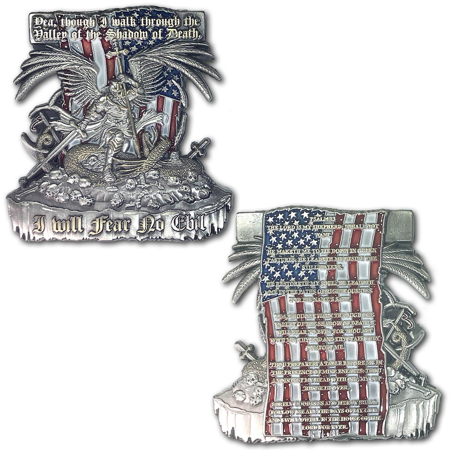 Psalms 23:4 Fear No Evil Firefighter Coin