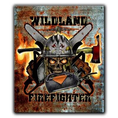 Drip Torch Wildland Firefighter Custom 12 x 15 Vintage Sign