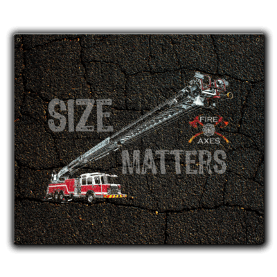 Size Matters Firefighter Custom 12 x 15 Inch Vintage Sign