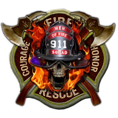 911 Squad Men Of Fire Firefighter 3-18 Inch Custom Decal Sticker