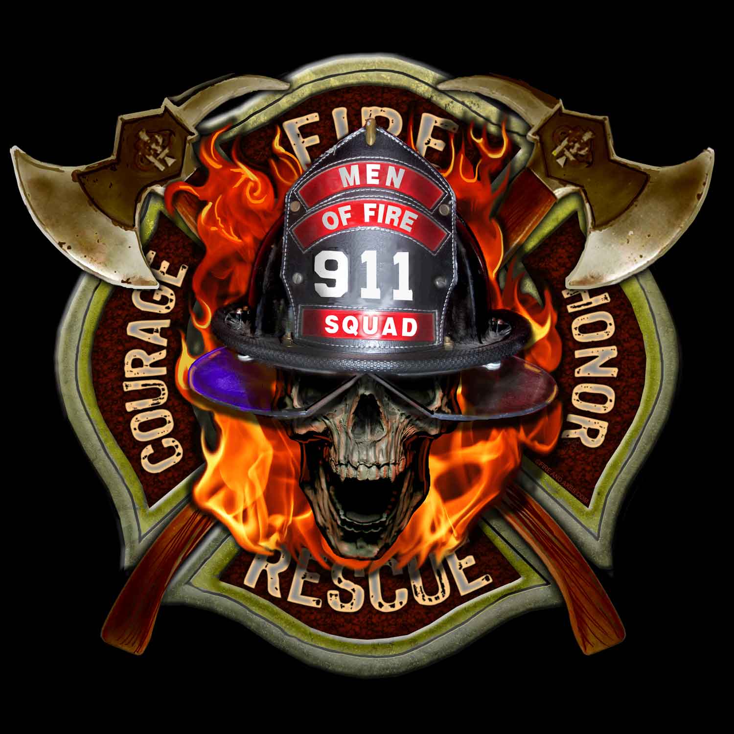 911 Squad Men Of Fire Firefighter 3-18 Inch Custom Decal Sticker