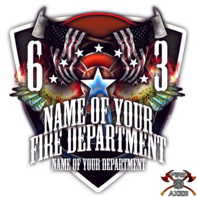 Stars Bars Double Axe Firefighter Decal