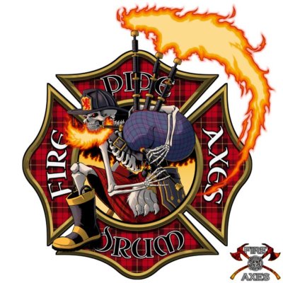 Pipe And Drum Scottish Firefighter Decal