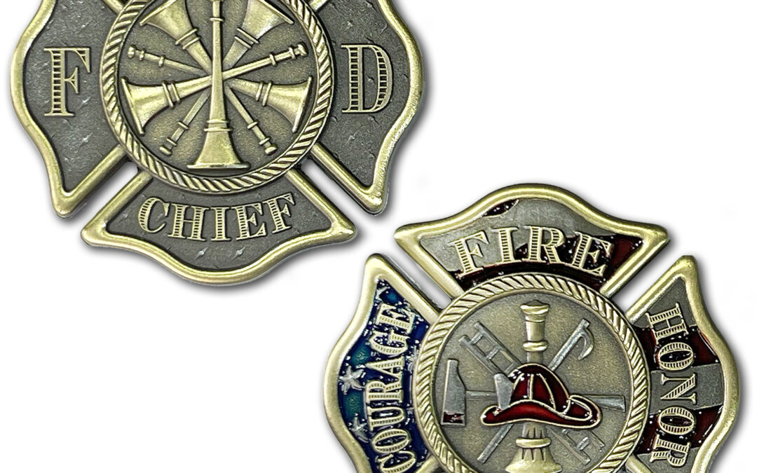 Fire Chief Spinner Firefighter Challenge Coin