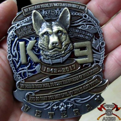K9 75th Anniversary Firefighter Challenge Coin