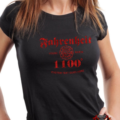 Fahrenheit 1100 House Brew Coffee Custom Firefighter Shirt for Women