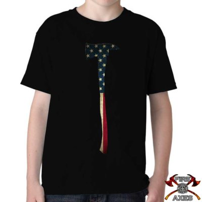American Firefighter Axe Shirt for Youth