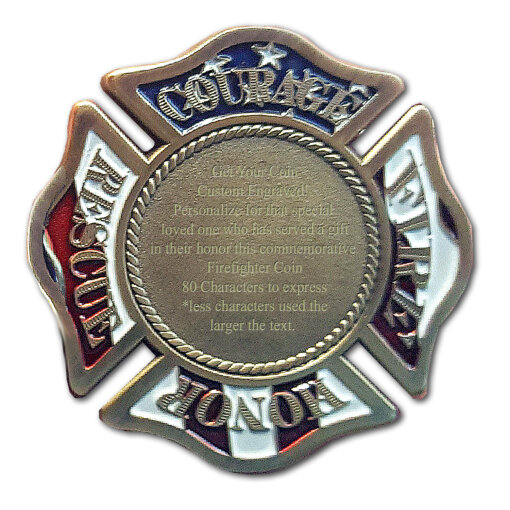 Asst Fire-chief-Engraved Coin-Back