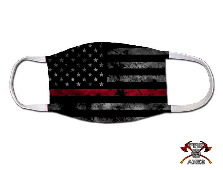 SA FACE SHIELD GESICHTSMASKE  FIRE THIN RED LINE TWO-SIDED NEU 