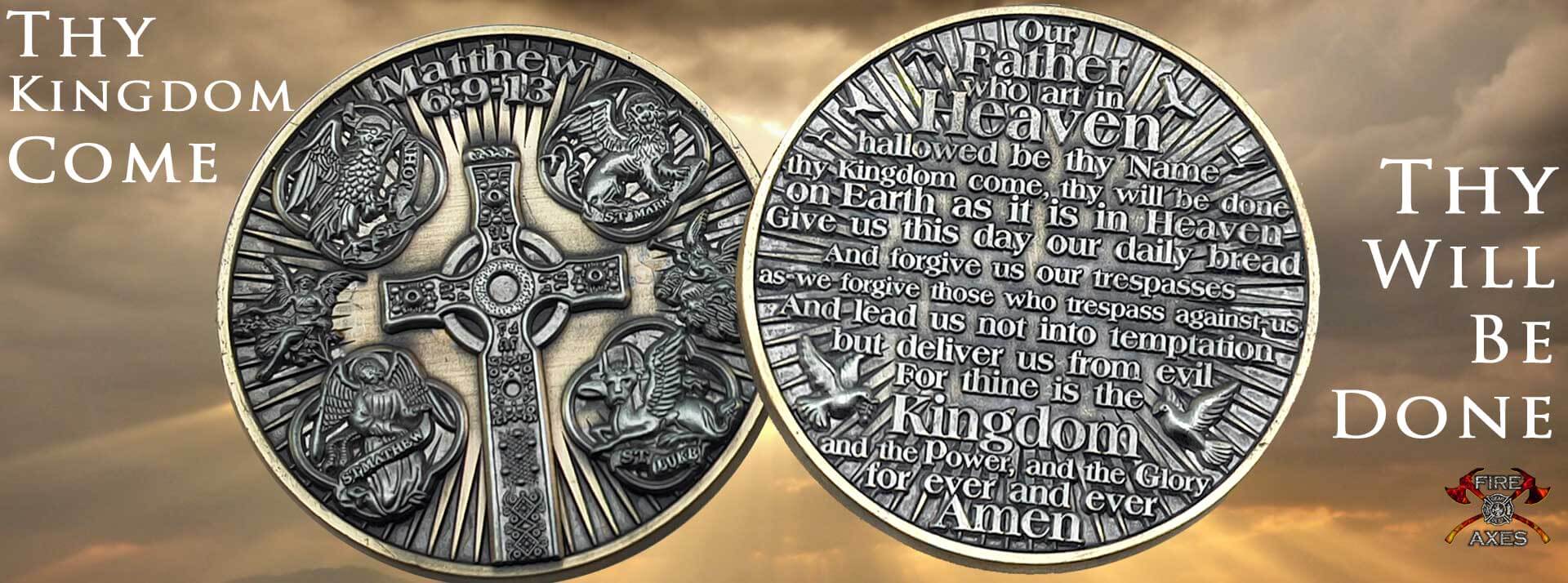 Fire and Axes The Lords Prayer Coin