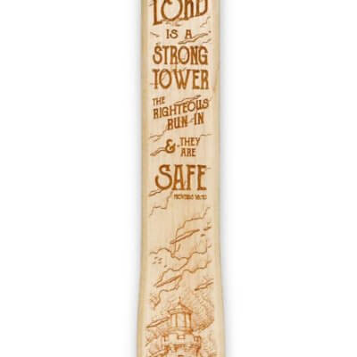 Firefighter The Name of The Lord is a Strong Tower Wooden Sword