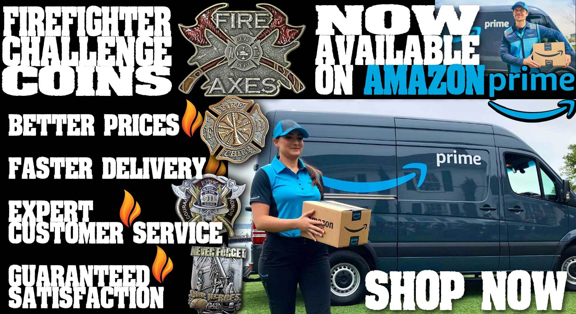 Fire and Axes Firefighter Coins on Amazon Prime!