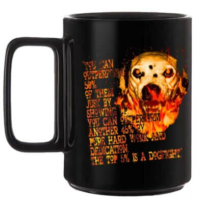 Outperform-Firefighter-Black-Mug