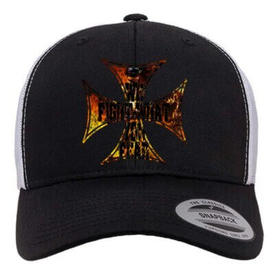 We-Fight-what-you-Fear-Firefighter Maltese-Cross-Trucker-Cap