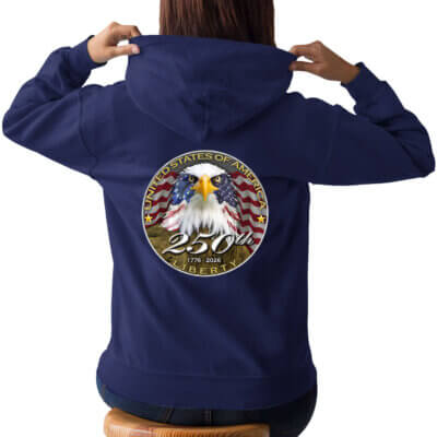 USA 250th Anniversary Patriotic Spirit of America Firefighter Hoodie