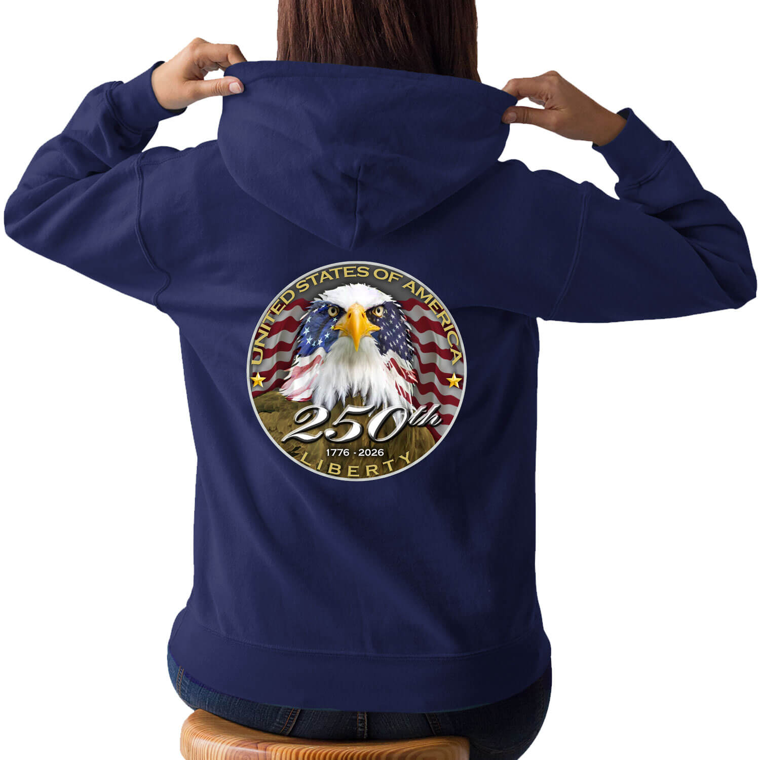 USA 250th Anniversary Patriotic Spirit of America Firefighter Hoodie