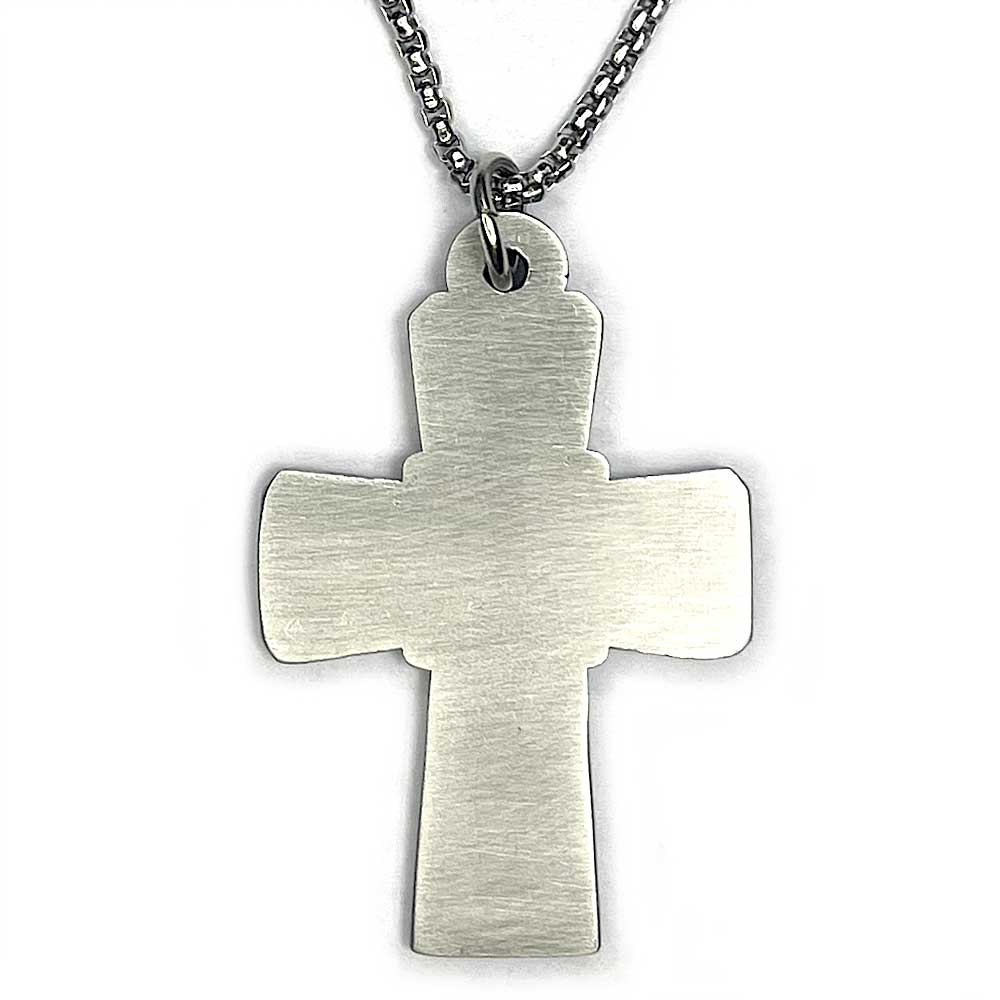 Celtic Cross 24k Gold and Sterling Silver with Green Peridot Gemstones Necklace with Chain