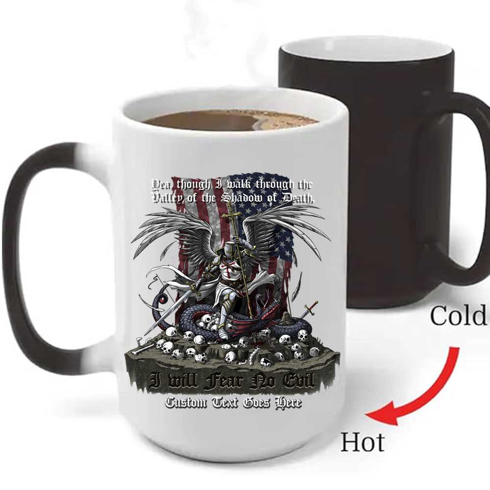 Psalm 23:4 Fear No Evil Veteran Heat-Activated 15 oz Ceramic Custom Coffee Mug