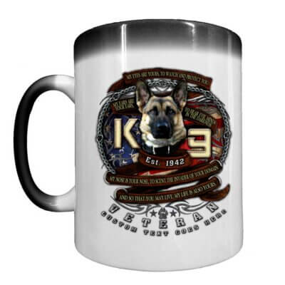 K9 Veteran Firefighter Heat Activated 15 oz Ceramic Custom Coffee Mug