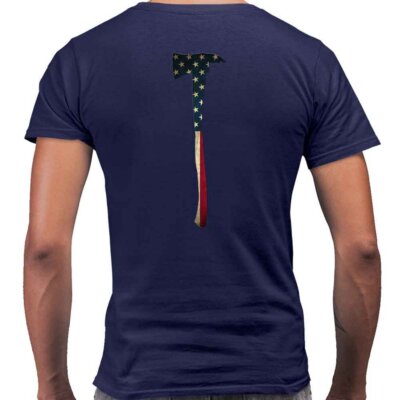 American Flag Axe Patriotic US Flag Firefighter Custom Men's Shirt