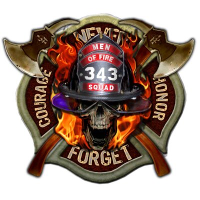 323 Squad Men Of Fire Firefighter 3-18 Inch Custom Decal Sticker