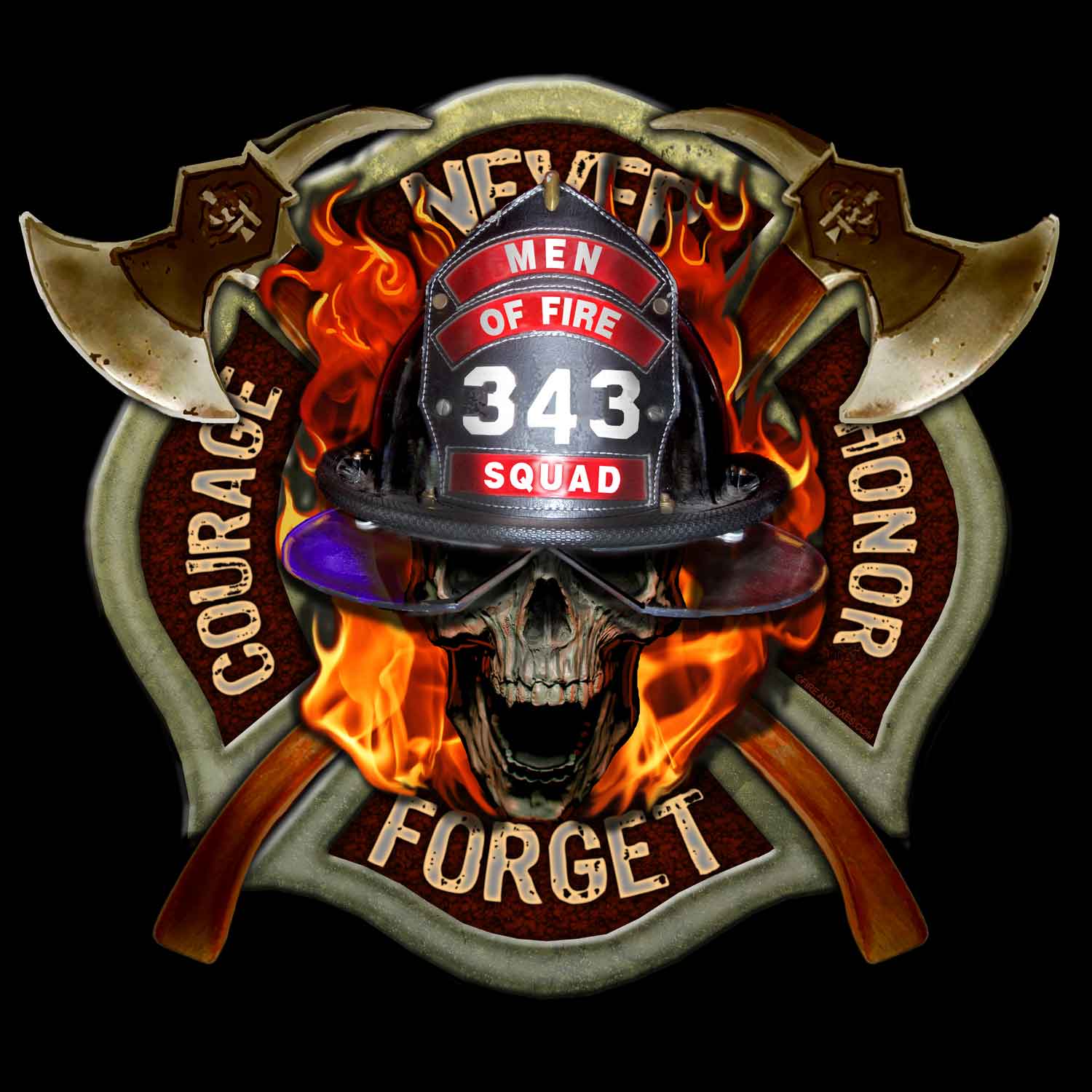 323 Squad Men Of Fire Firefighter 3-18 Inch Custom Decal Sticker